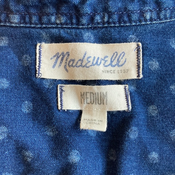 Madewell Polkadot Denim Button Down Shirt - Picture 6 of 12